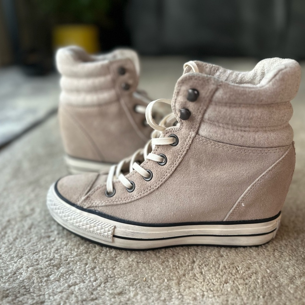 Converse High-Top Genuine leather Wedge Sneakers Sz 8.5 - Picture 3 of 8